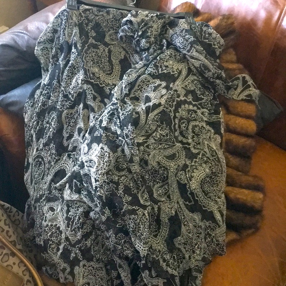100% Silk Flouncy Skirt with Scarf